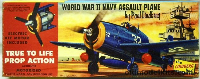 Lindberg 1/48 WWII Navy Assault Airplane F6F Hellcat - Motorized, 302M-129 plastic model kit